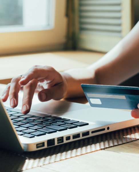 Woman using a credit card