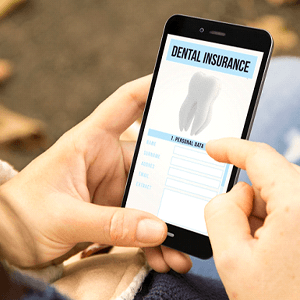 Dental insurance form displayed on smartphone