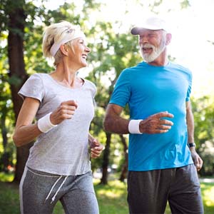 older couple exercising together