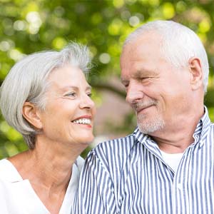 older couple smiling together