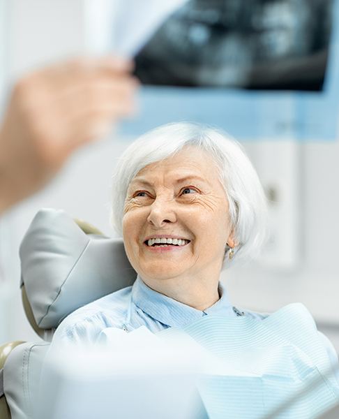 patient doing implant consultation 