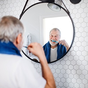 Man brushing his teeth