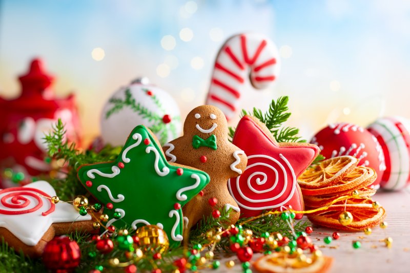 holiday foods and treats on table